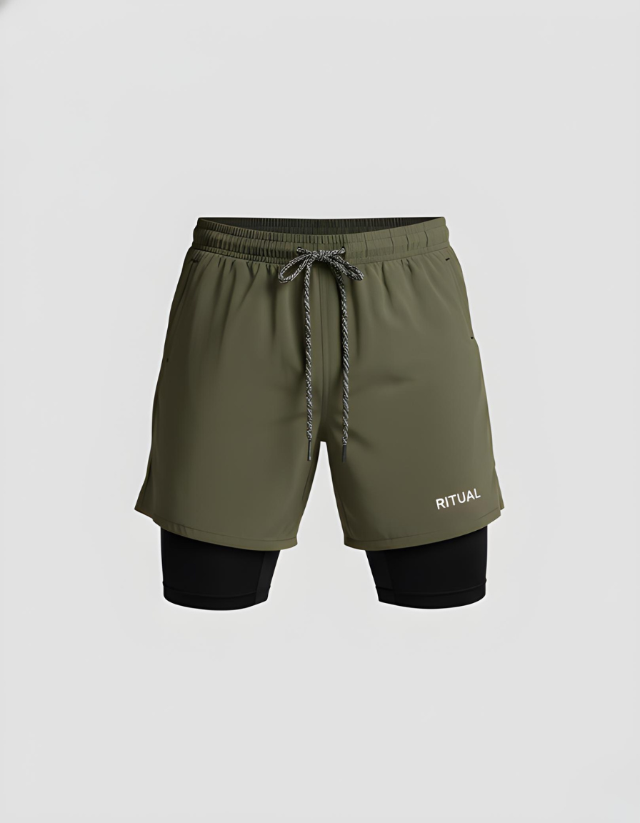 Shorts cortos de running 2 en 1