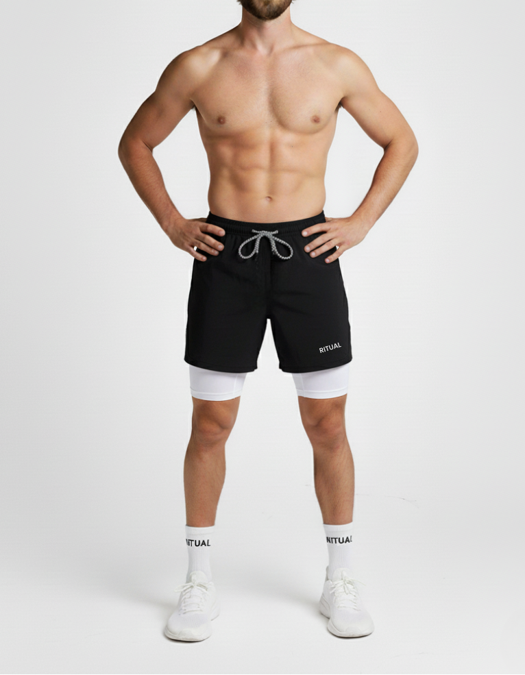 Shorts cortos de running 2 en 1