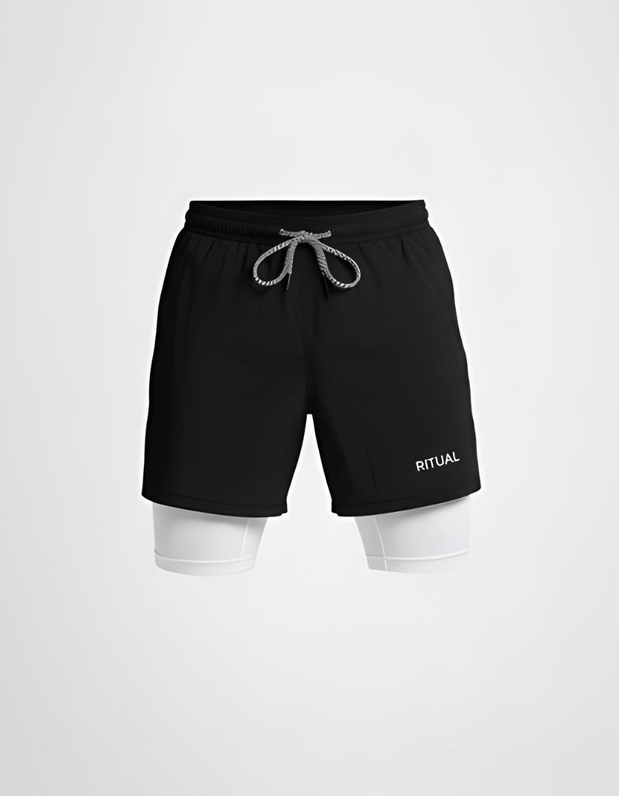 Shorts cortos de running 2 en 1