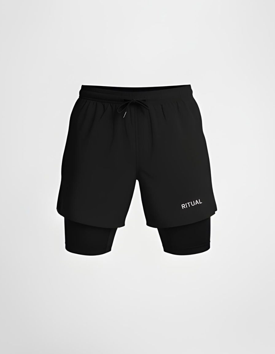 Shorts cortos de running 2 en 1